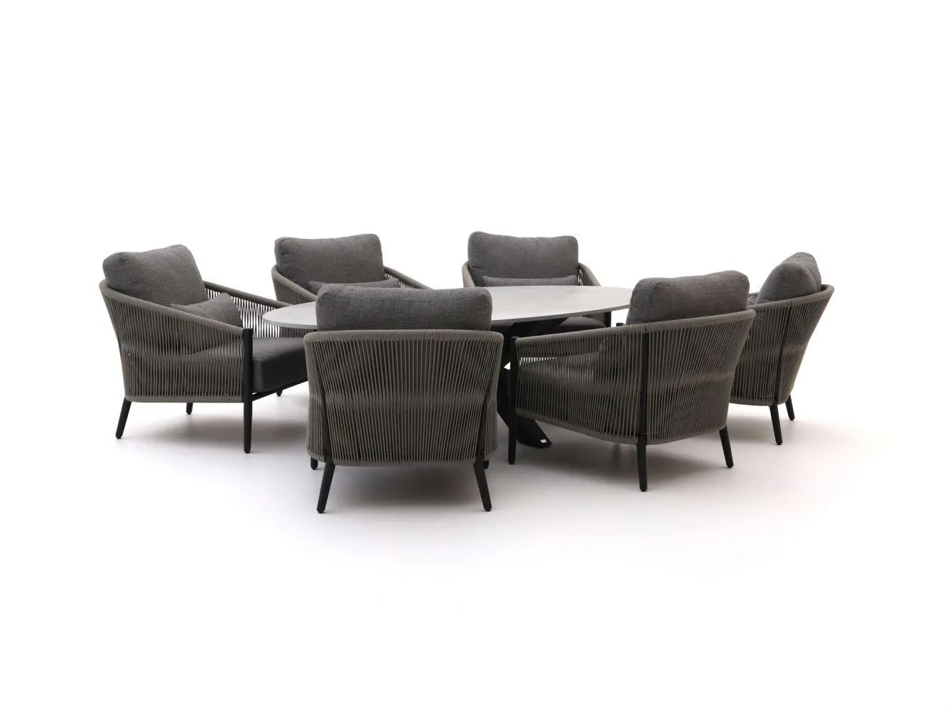 Bellagio Mineo/Induno Ellips 240cm low dining tuinset 7-delig