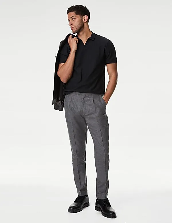 Cotton Rich Geometric Print Polo Shirt