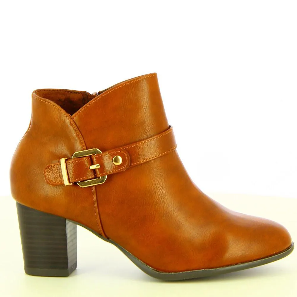 Ken Shoe Fashion - Camel - Enkellaarzen