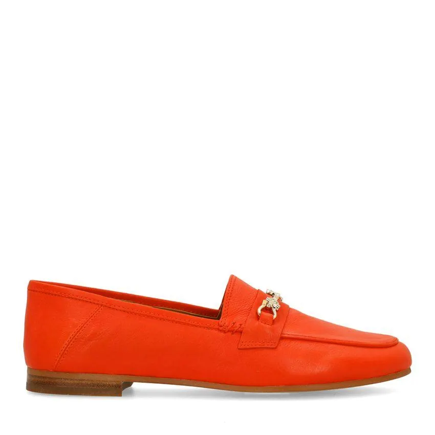 Rode leren loafers