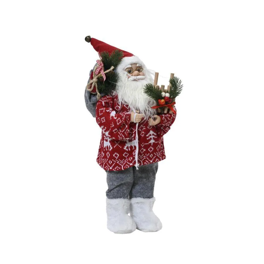 Decoris kerstman polyester 45 cm