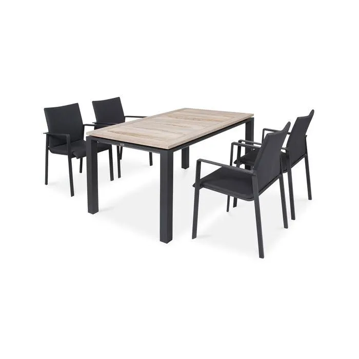 Concept tuintafel | lava aluminium | grijs teak