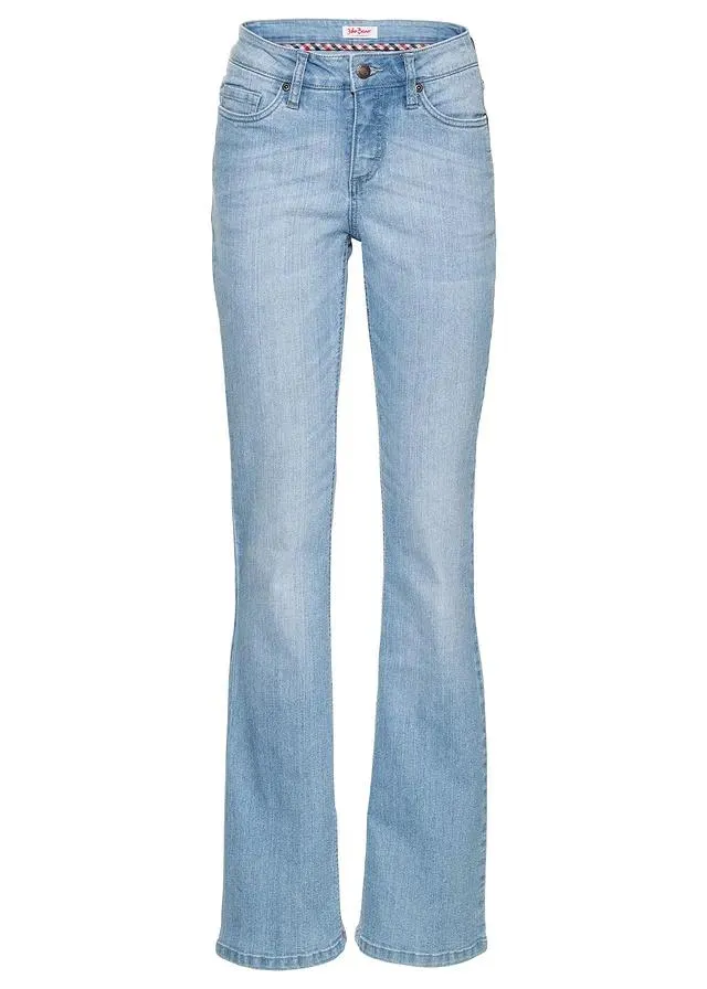 Jean bootcut taille mi-haute, extensible et confortable