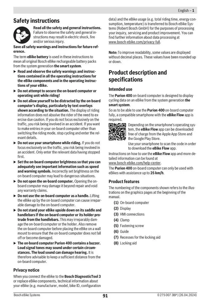 Electric Bike Manual van 12 februari tot 12 augustus 2025 - folder pagina 91