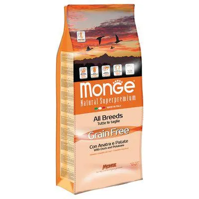 Monge Natural Superpremium Grain free All Breeds canard & pomme de terre