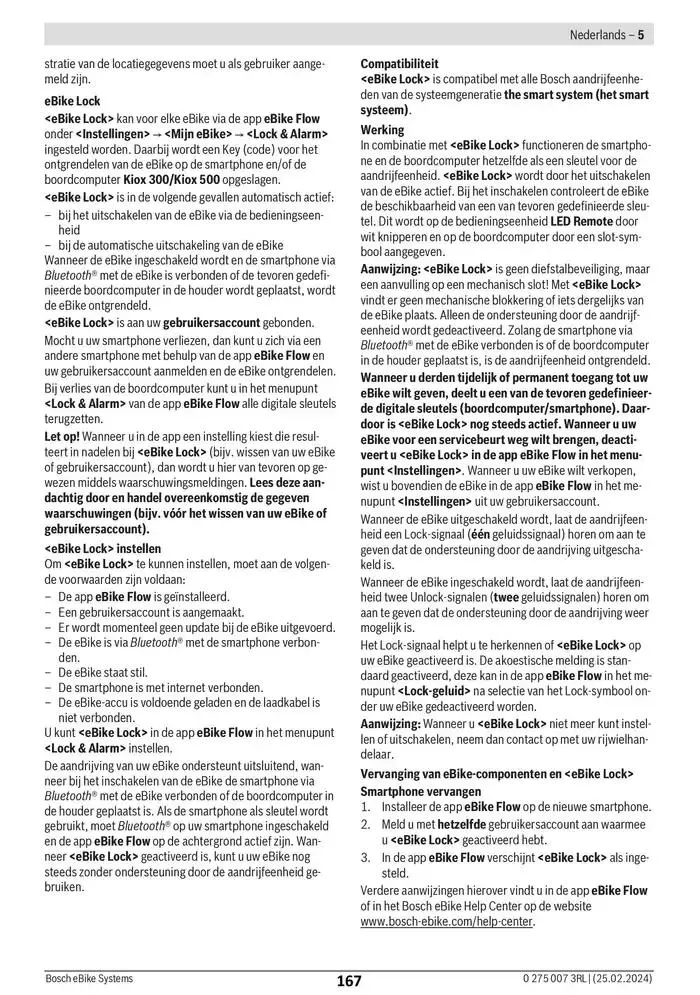 Electric Bike Manual van 12 februari tot 12 augustus 2025 - folder pagina 167