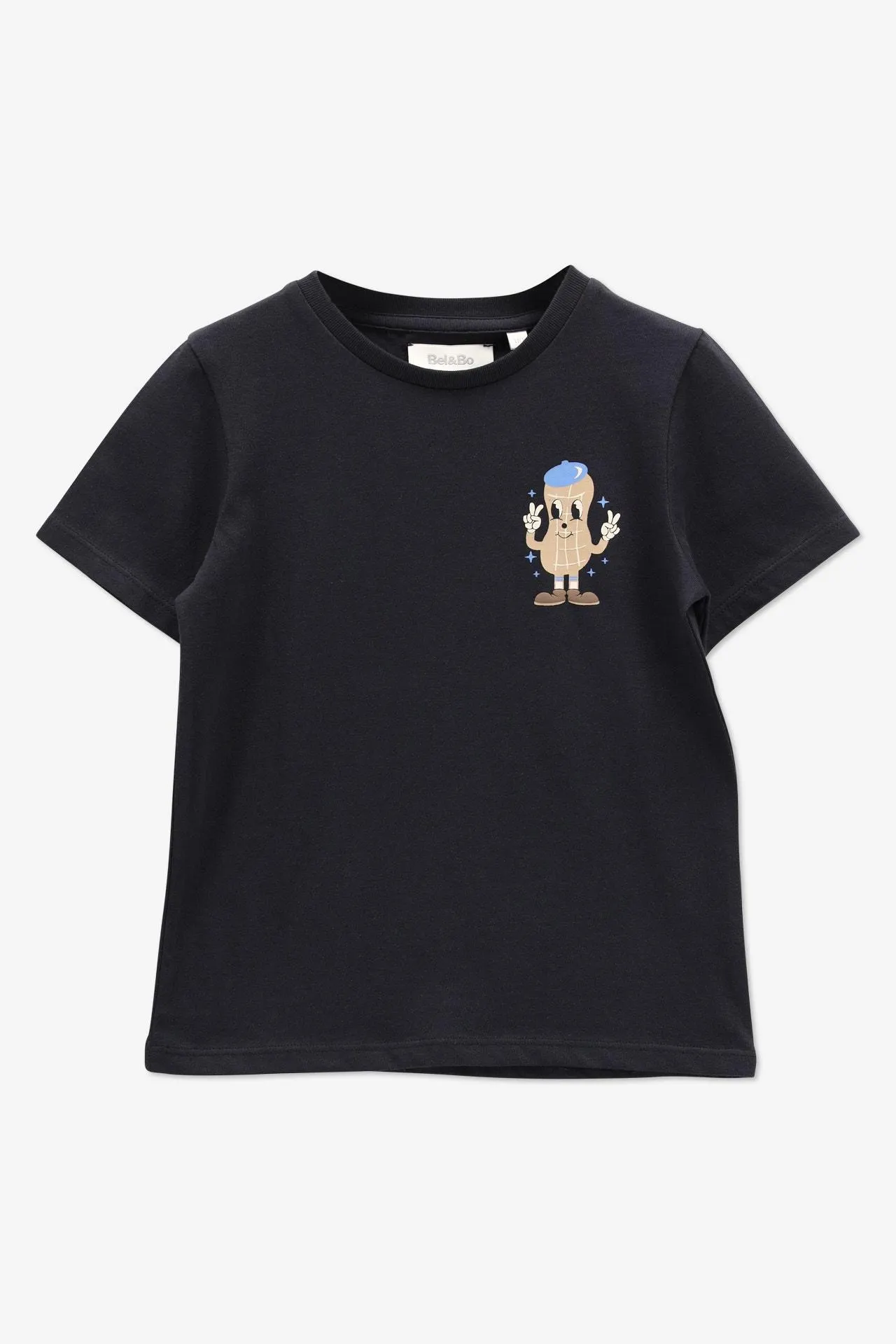 Donkerblauw T-shirt met klein pindanoot