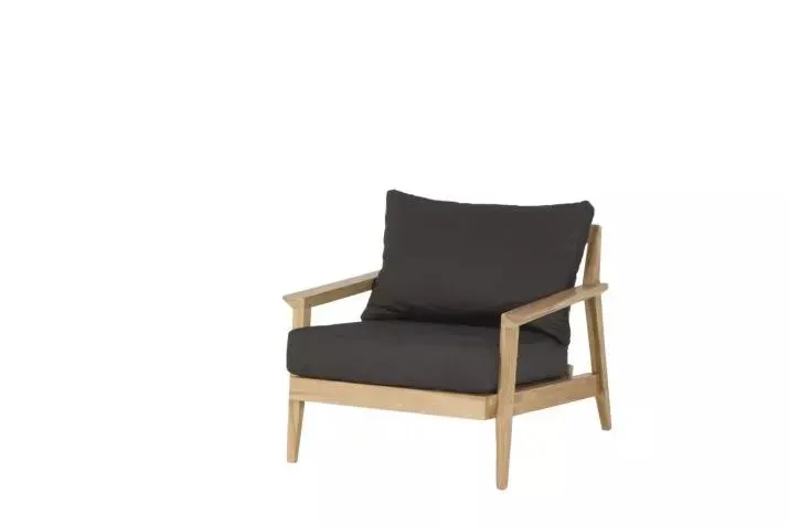 Tuinzetel Peru teak zwart 81cm