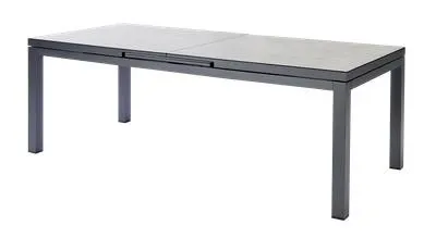 Tafel Albin 160-210x90cm antraciet/keramiek