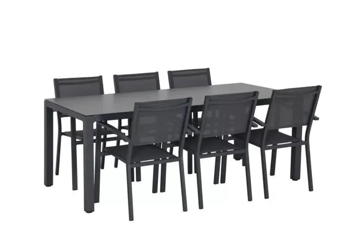 Tuinset Breeze 200x90cm met 6 tuinstoelen Prayer