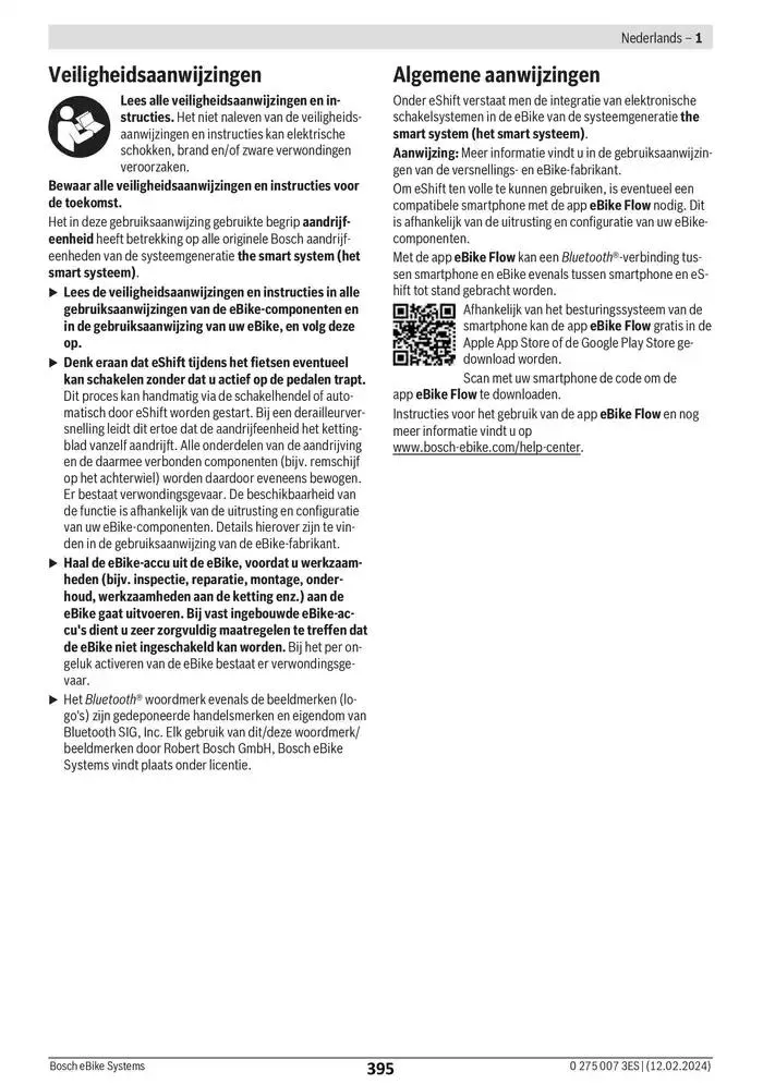 Electric Bike Manual van 12 februari tot 12 augustus 2025 - folder pagina 395
