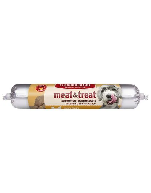 Fleischeslust Singleshot - Meat & Treat Poultry - Hondenvoer - Gevogelte 80 g