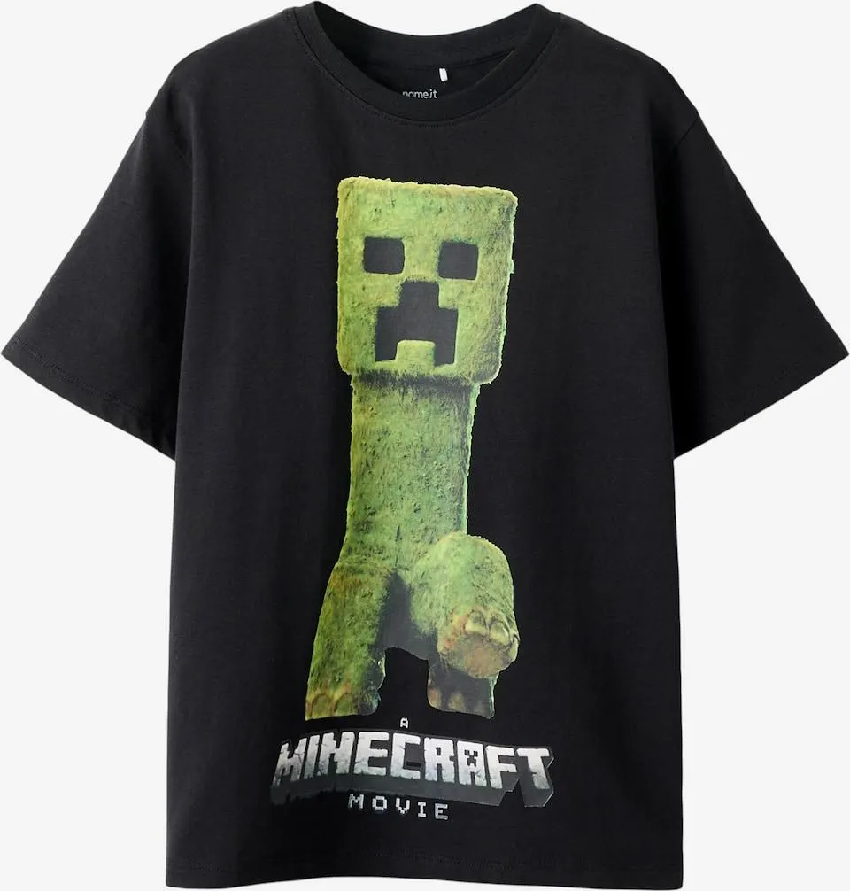 NAME IT Shirt 'NKMNORAN MINECRAFT' in Zwart