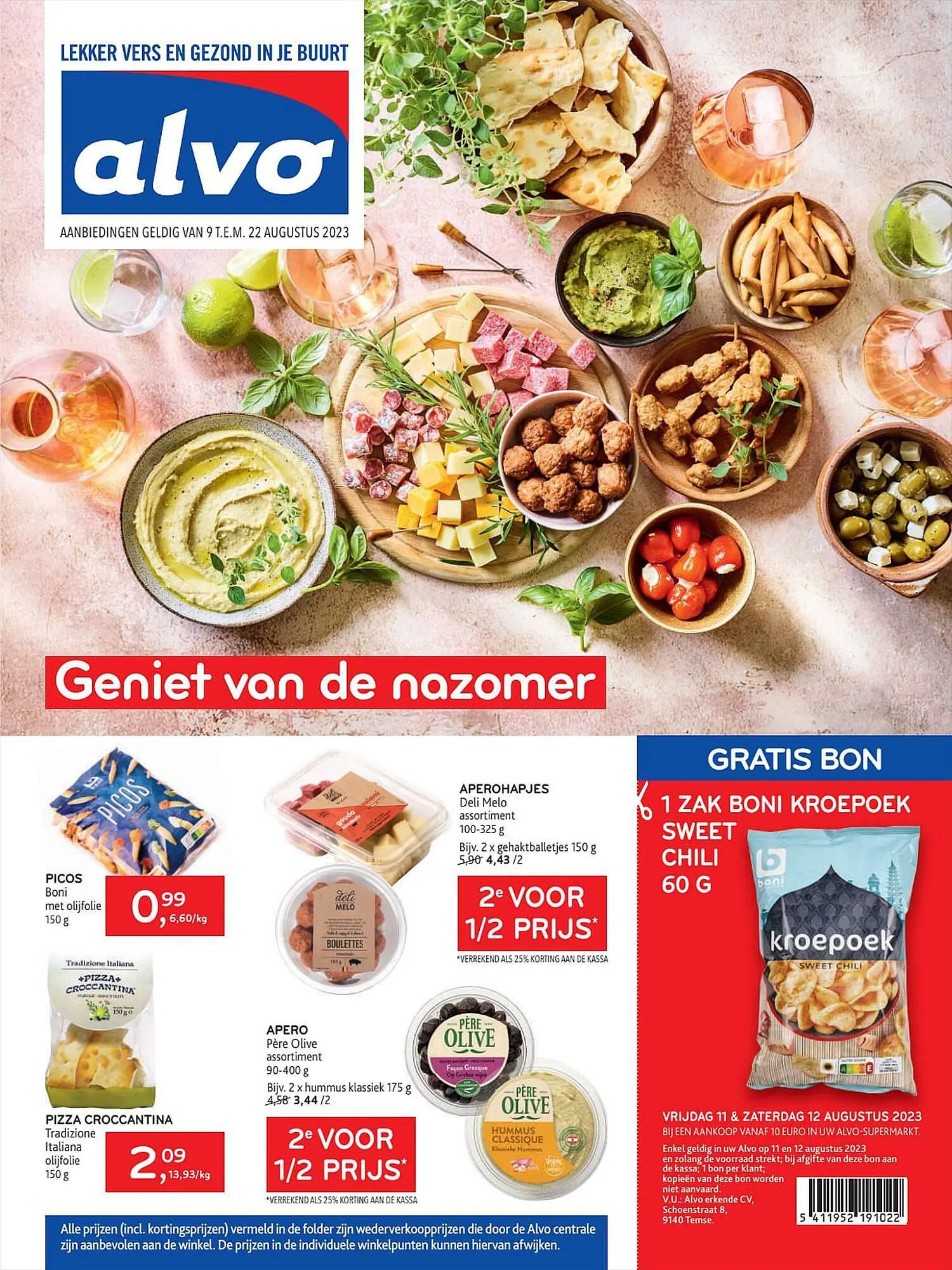Alvo folder van 9 augustus tot 22 augustus 2023 - folder pagina 1
