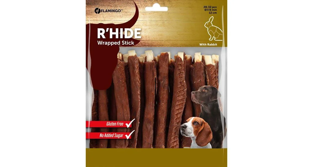 R'HIDE STOKJES MET KONIJN 12CM 350G