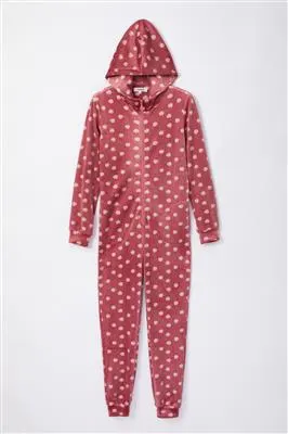Woody Onesie - bolletjes print roze