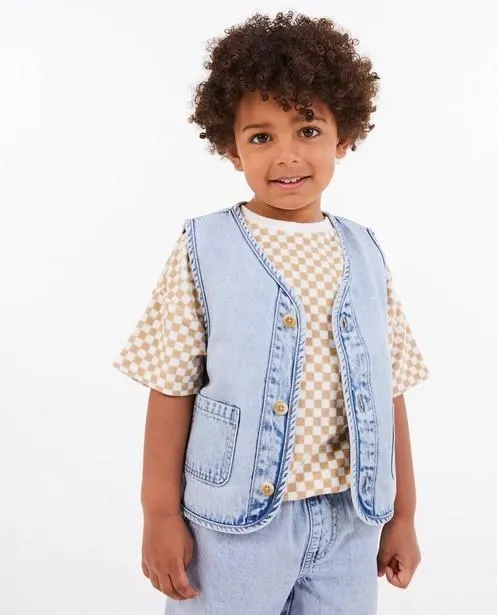 Unisex gilet van jeans, 3-8 jaar