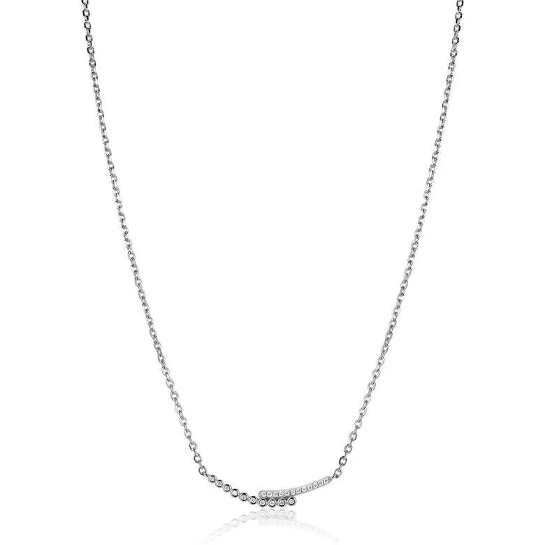 ZINZI zilveren ketting 42–45cm met staafjes bezet met witte zirkonia’s ZIC2729