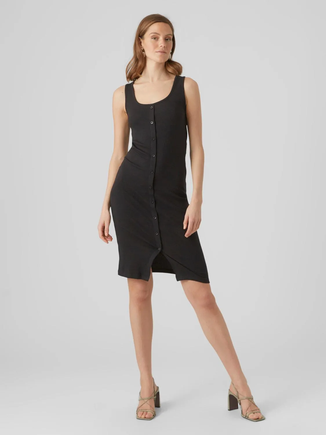 Regular fit U-Hals Midi-jurk