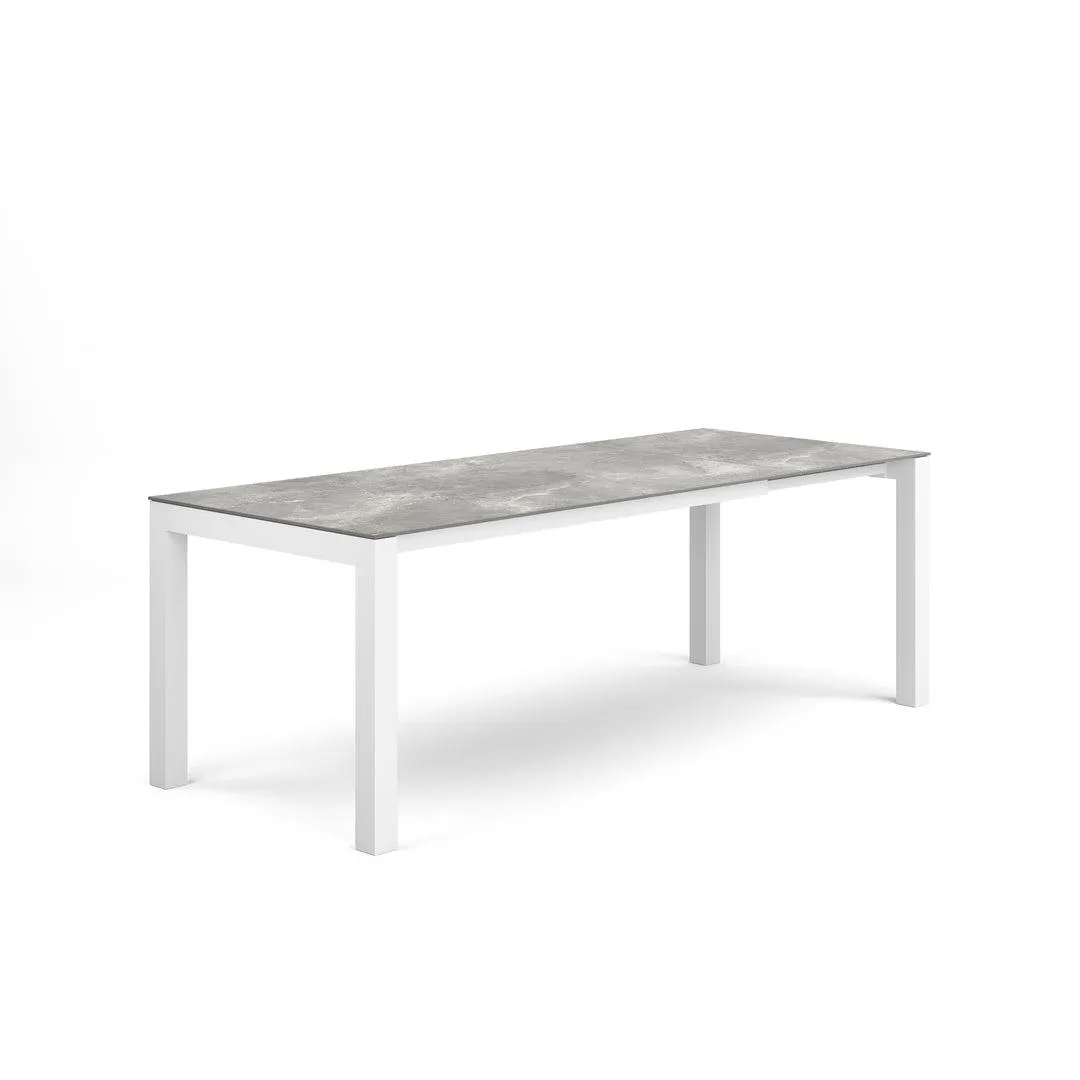 Forli verlengbare tuintafel 160-220x90cm white mat palladium grey