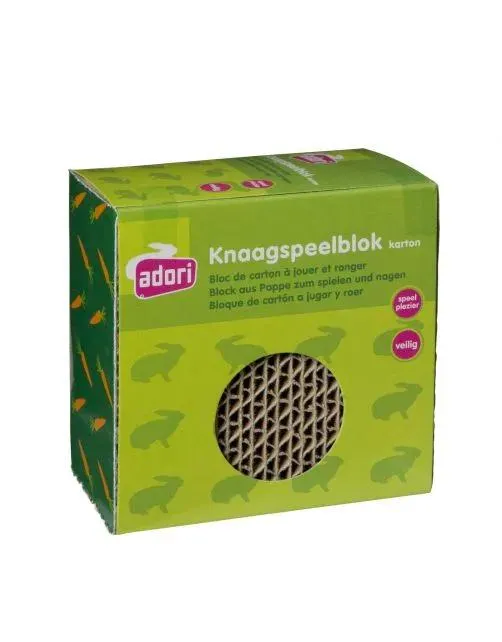 Adori Knaagspeelblok Karton - Speelgoed - 10x10x6 cm