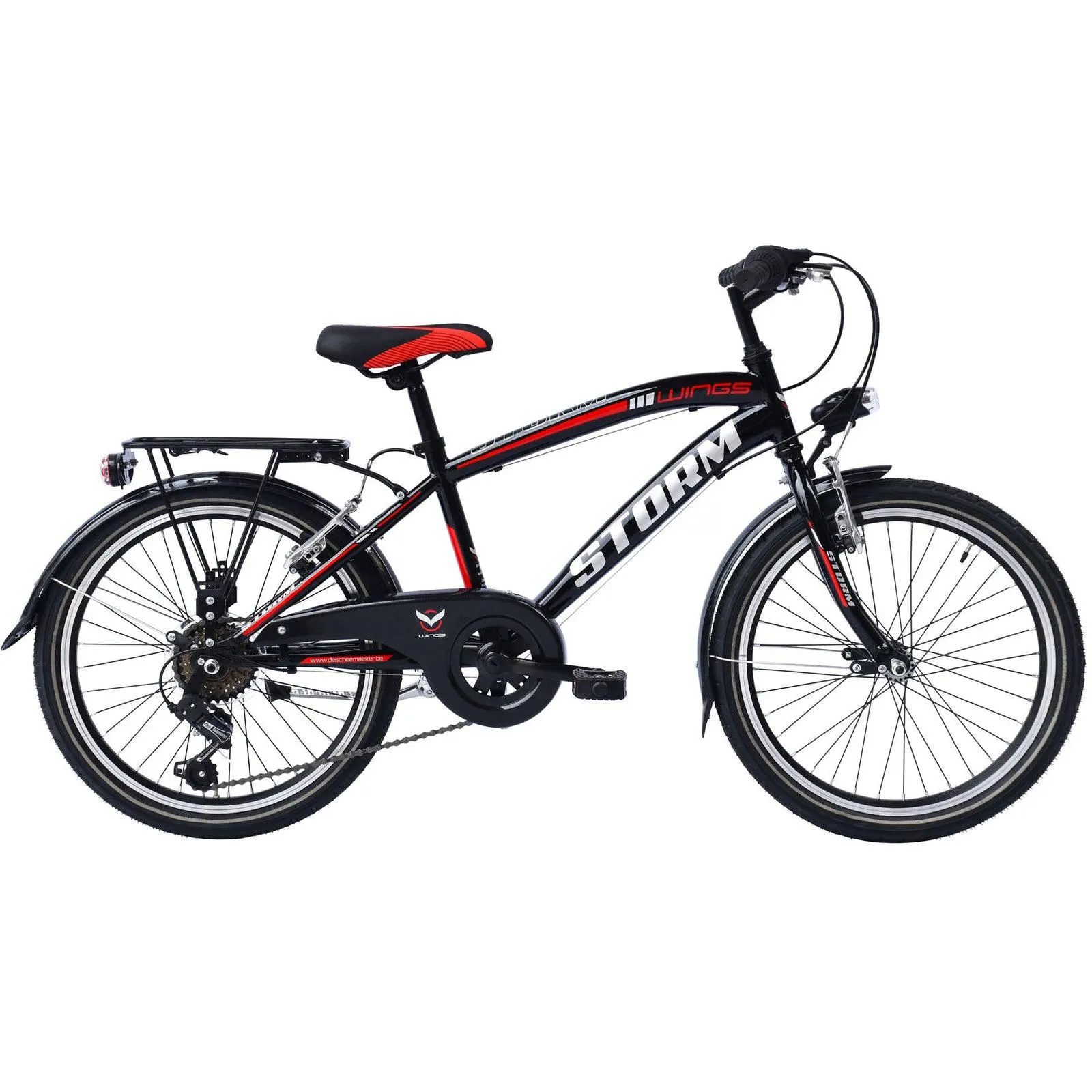 Wings Storm H 30 cm 6 sp zwart rood