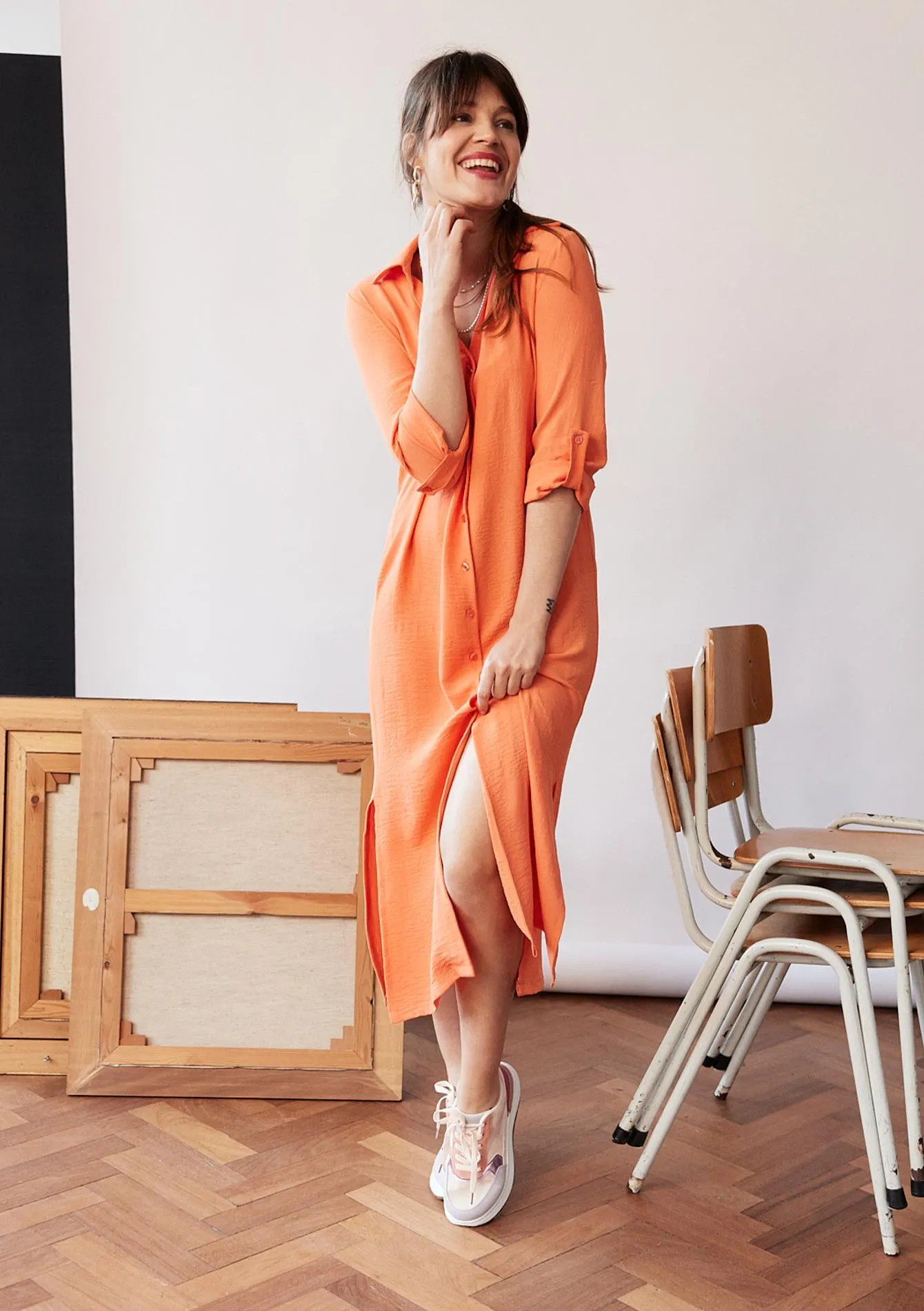 Straight shirt dress