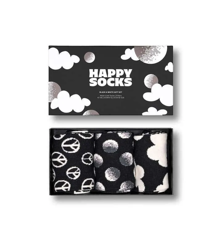 3-Pack Black And White Socks Gift Set