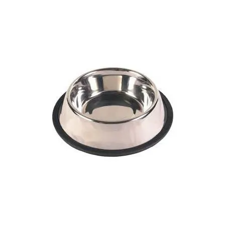TRIXIE Gamelle, en acier inoxydable, anneau caoutchouc pour Chien 0,7lø 21 cm