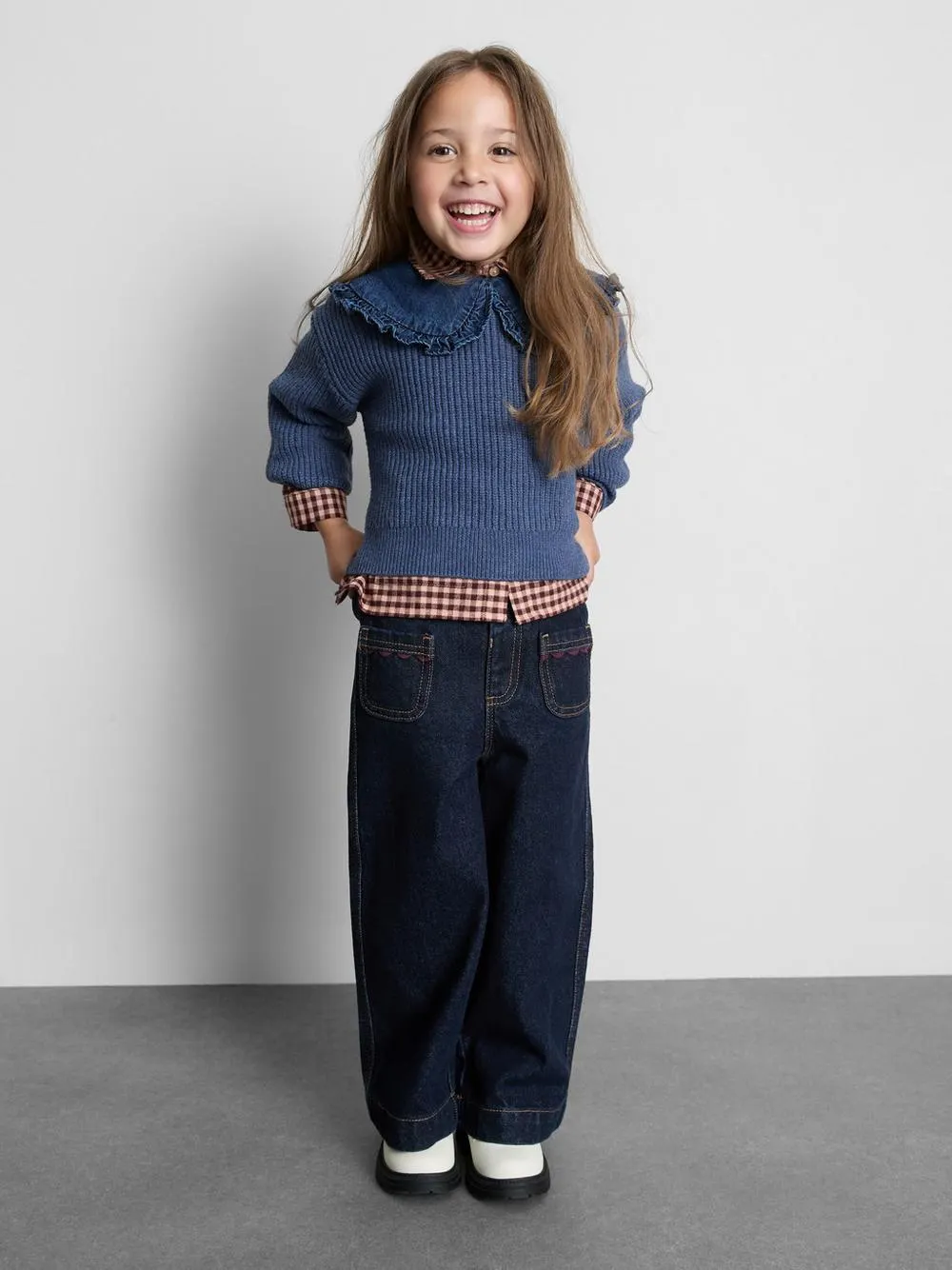 18 mois–8 ans | Pull à col en jean