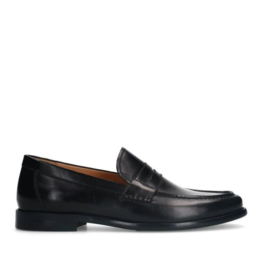 Zwarte leren loafers