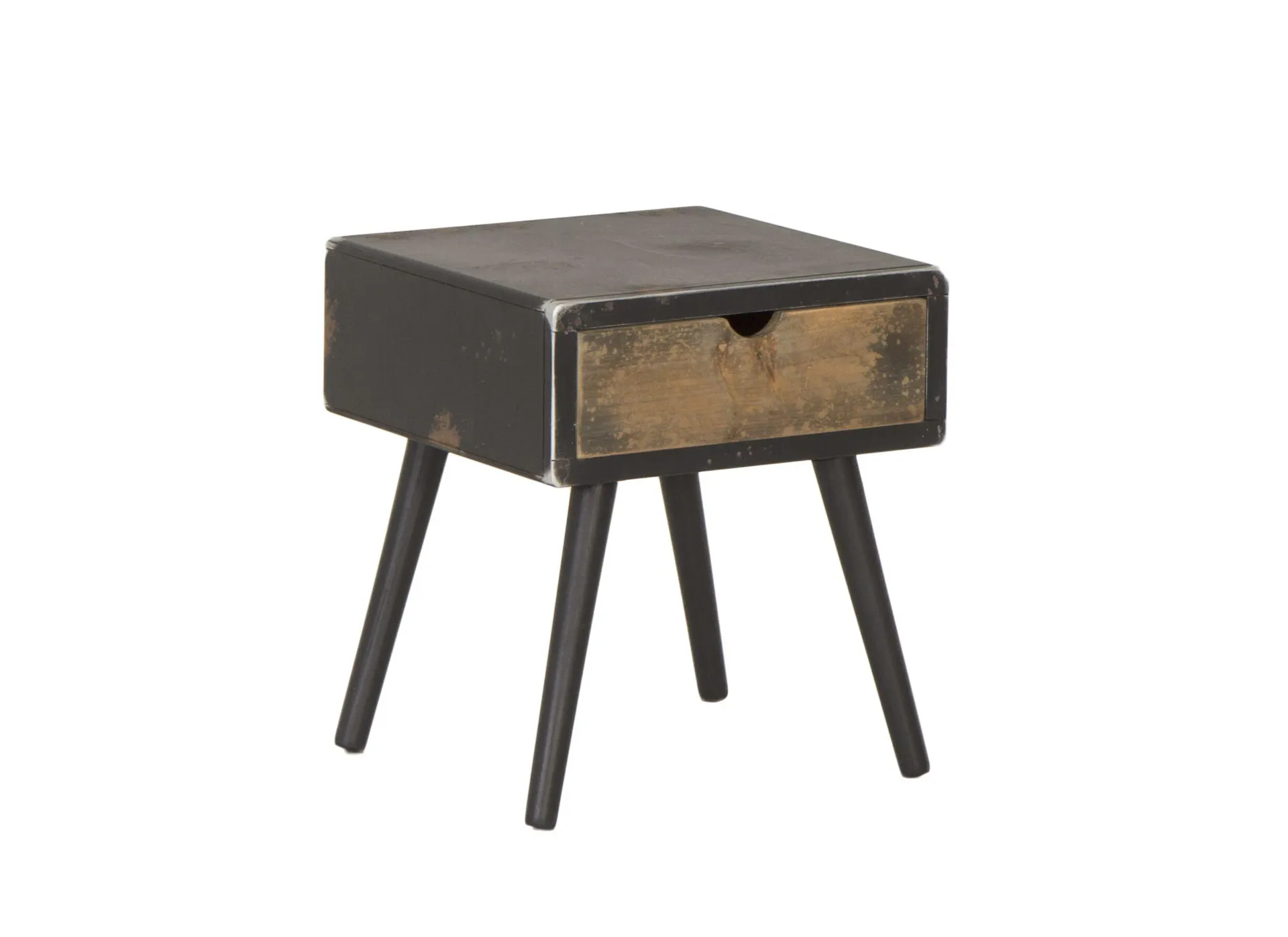 Nachtkastje Esperanto 40x40x46cm - den massief & decor - naturel/zwart