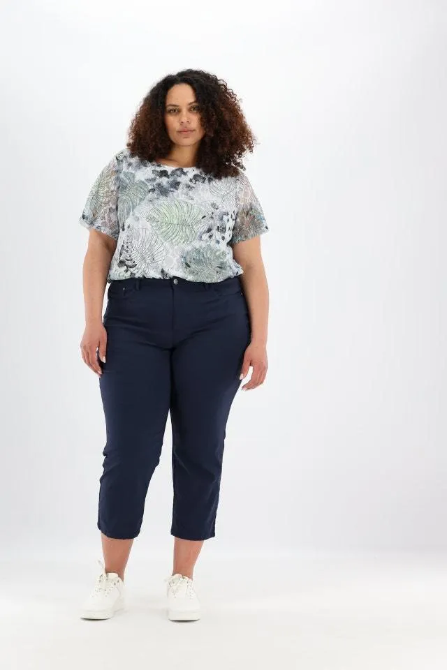 Marineblauwe 7/8e slim broek