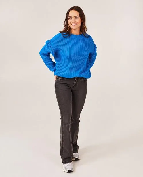 Donkergrijze jeans, bootcut fit