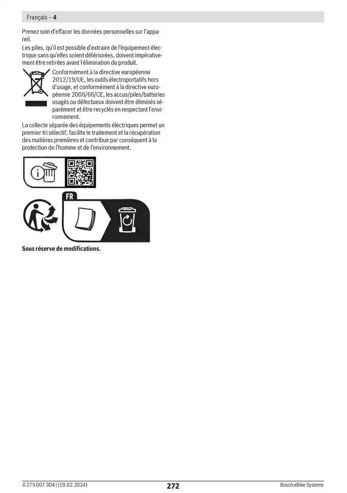 Electric Bike Manual van 12 februari tot 12 augustus 2025 - folder pagina 272