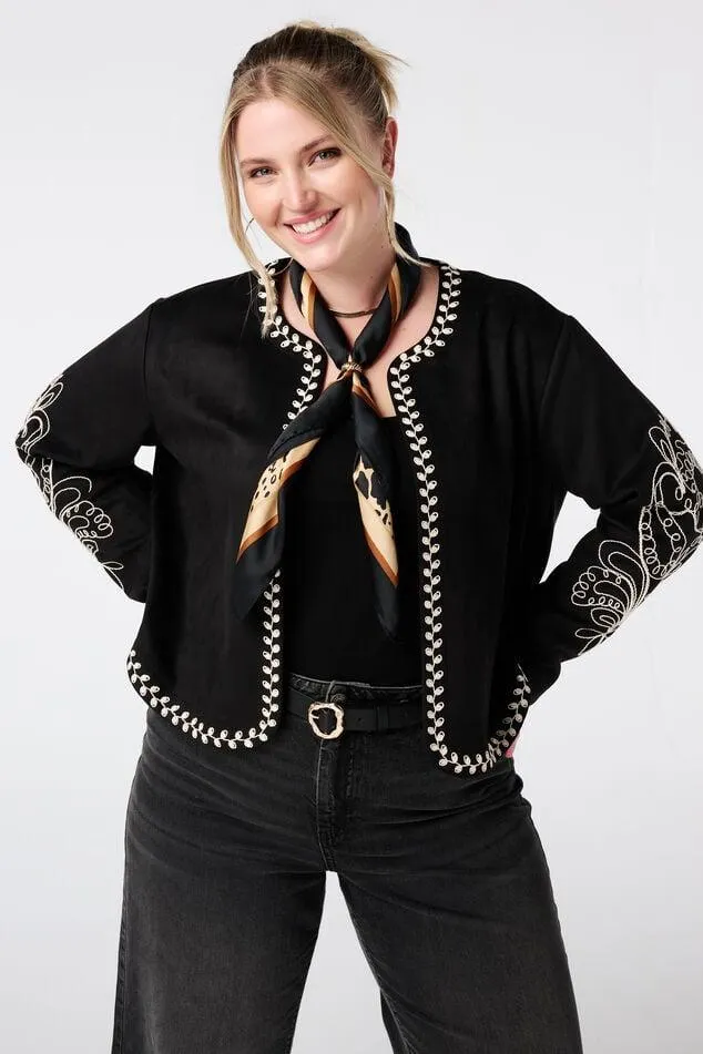 Jasje van suèdine met broderie