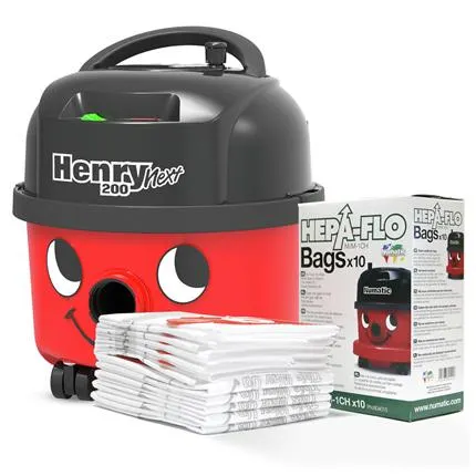 Numatic Stofzuiger Henry Next HVN200-11 Rood + 10 Stofzuigerzakken
