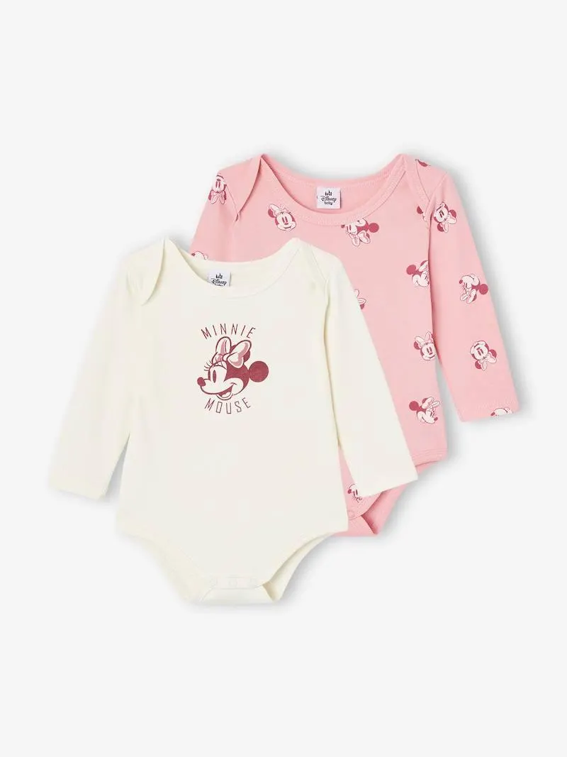 Lot de 2 bodies bébé Disney Minnie - rose