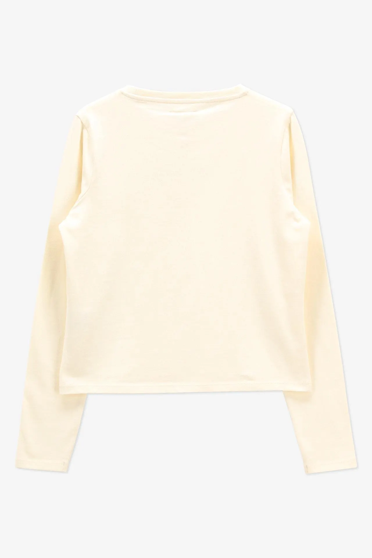 Ecru longsleeve T-shirt met kleine hartjes