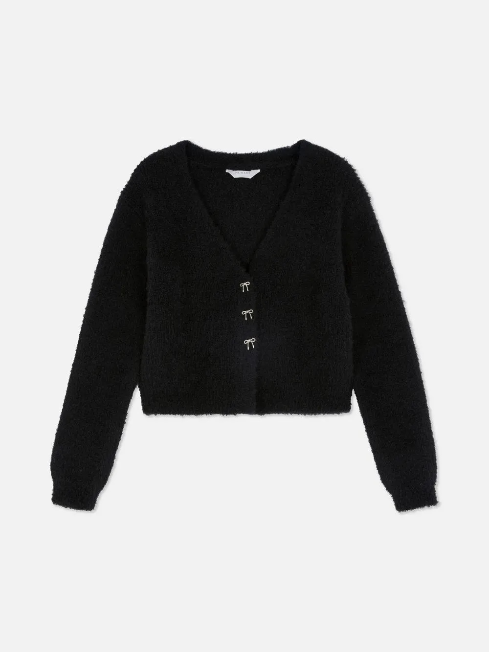 7-15 ans | Gilet à col en V effet cils et nœud