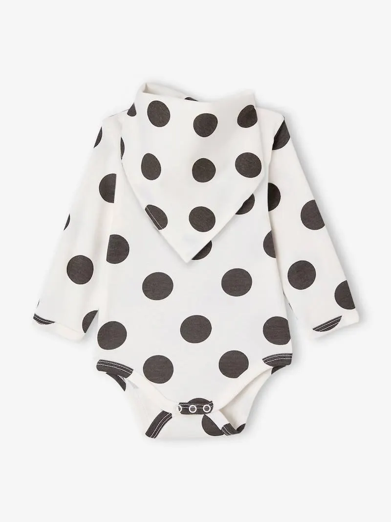 Coffret naissance body bébé et bavoir à pois - écru