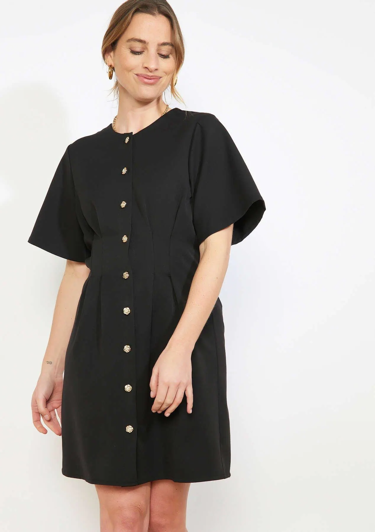 Short buttoned dress