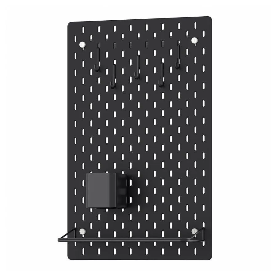 SKÅDIS Pegboard combination, black, 36x56 cm