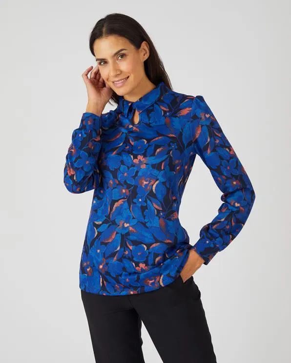 T-shirt in geruwd tricot met print