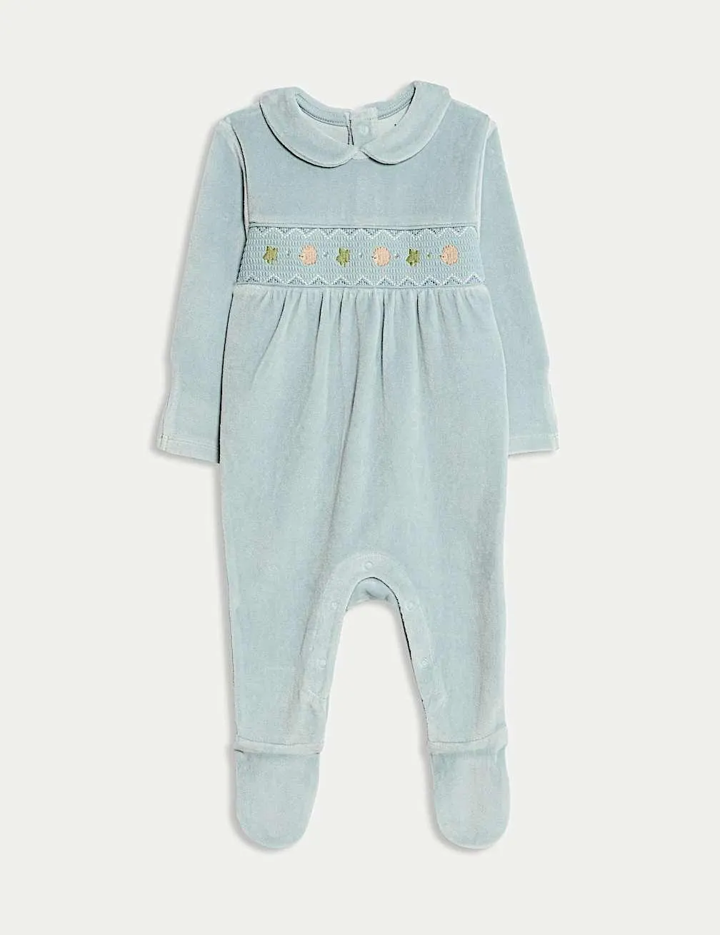 Cotton Rich Velour Sleepsuit (0 Mths-3 Yrs)