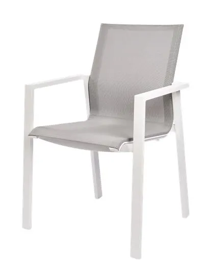 Armstoel Norris wit/licht grijs