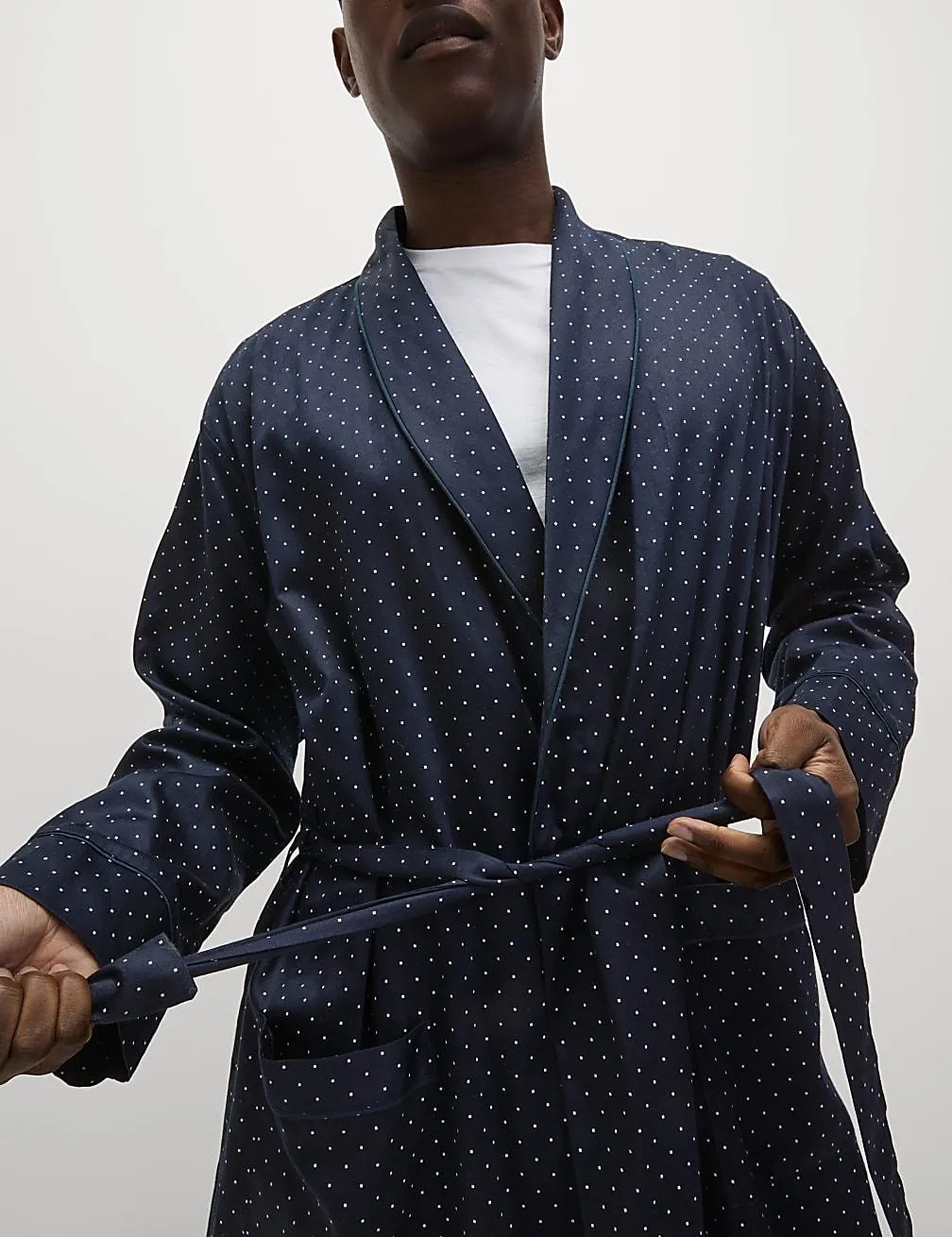 Pure Cotton Polka Dot Dressing Gown