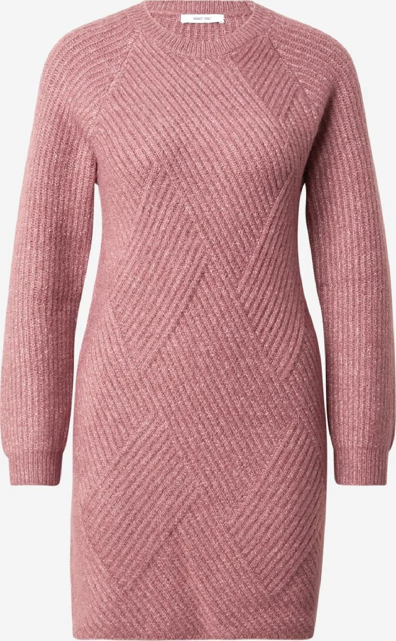 ABOUT YOU Gebreide jurk 'Leslie' in Pitaja Roze