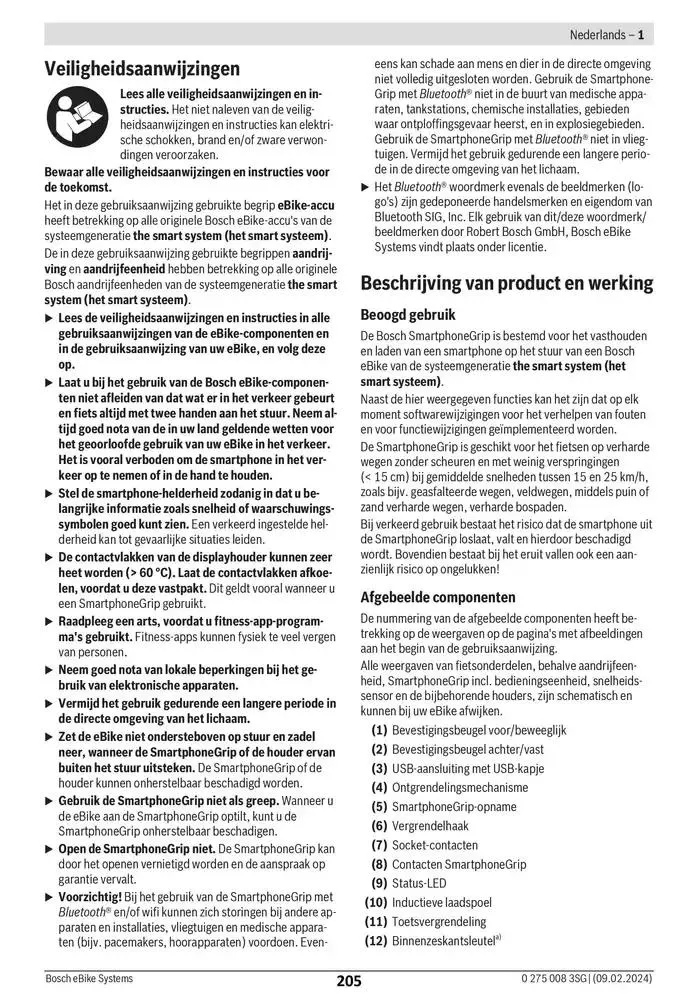 Electric Bike Manual van 12 februari tot 12 augustus 2025 - folder pagina 205