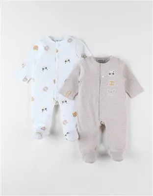 Pyjama Noukie's (2 stuks) - beige